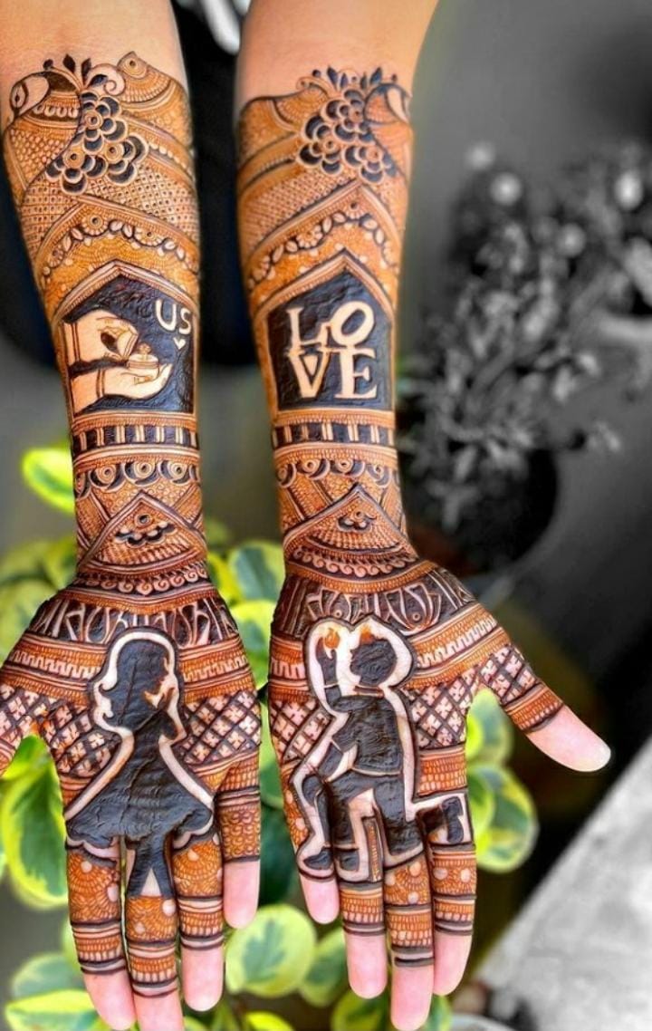 Perfectly circular central mandala henna  for the palm, Bengaluru - Mahi Mehndi Artist.